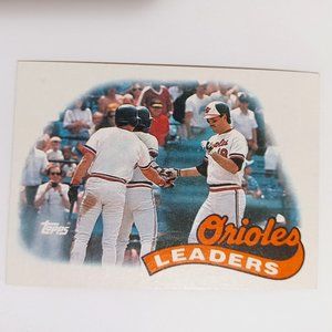 Vintage Baseball Card Baltimore Orioles Leaders 1988 Topps 381